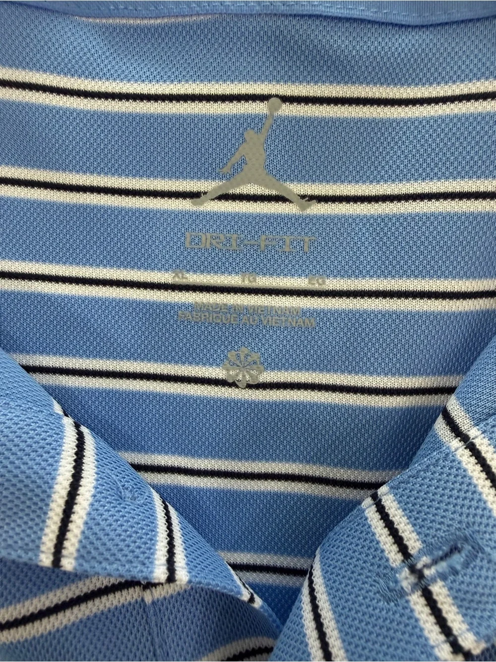 NWT Jordan UNC North Carolina Tar Heels Primetime Victory Striped Polo Men’s XL